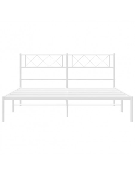 Giroletto con Testiera Metallo Bianco 135x190 cm