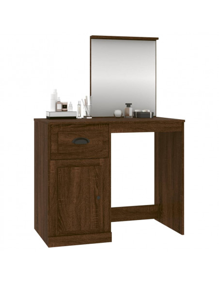 Toeletta Specchio Rovere Marrone 90x50x132,5 Legno Multistrato
