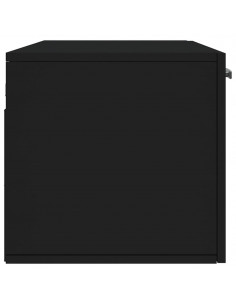 Mobile a Parete Nero 100x36,5x35 cm in Legno Multistrato 2