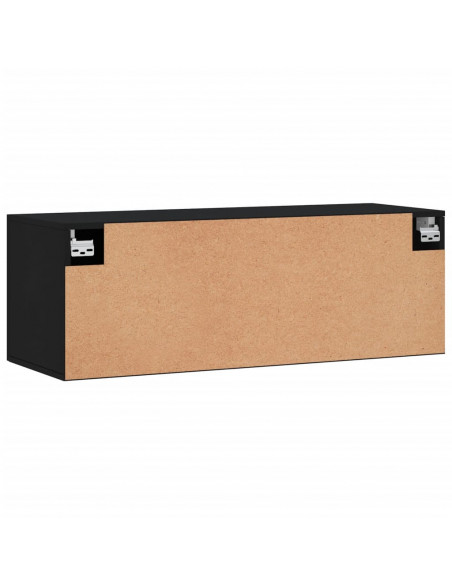 Mobile a Parete Nero 100x36,5x35 cm in Legno Multistrato