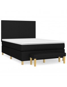 Giroletto a Molle con Materasso Nero 140x190 cm in Tessuto 2