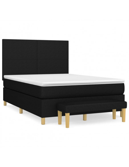 Giroletto a Molle con Materasso Nero 140x190 cm in Tessuto