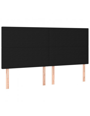 Giroletto a Molle con Materasso Nero 160x200 cm in Tessuto