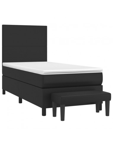 Giroletto a Molle con Materasso Nero 90x200 cm in Similpelle