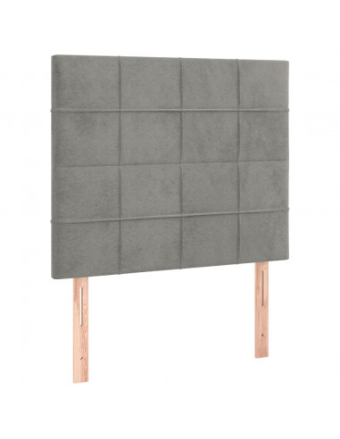 Giroletto a Molle con Materasso Grigio Chiaro 90x190 cm Velluto