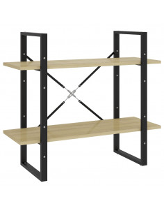 Libreria 2 Ripiani Rovere Sonoma 80x30x70 cm Legno Multistrato 2