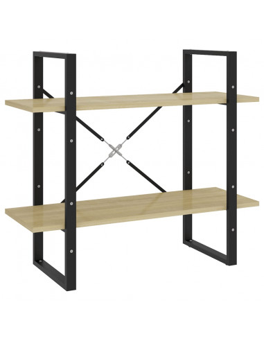 Libreria 2 Ripiani Rovere Sonoma 80x30x70 cm Legno Multistrato