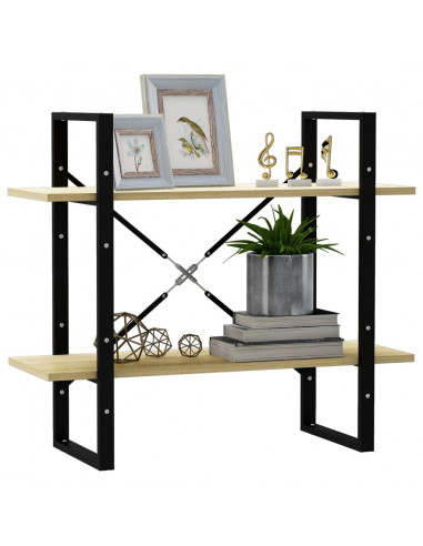 Libreria 2 Ripiani Rovere Sonoma 80x30x70 cm Legno Multistrato