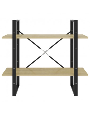 Libreria 2 Ripiani Rovere Sonoma 80x30x70 cm Legno Multistrato