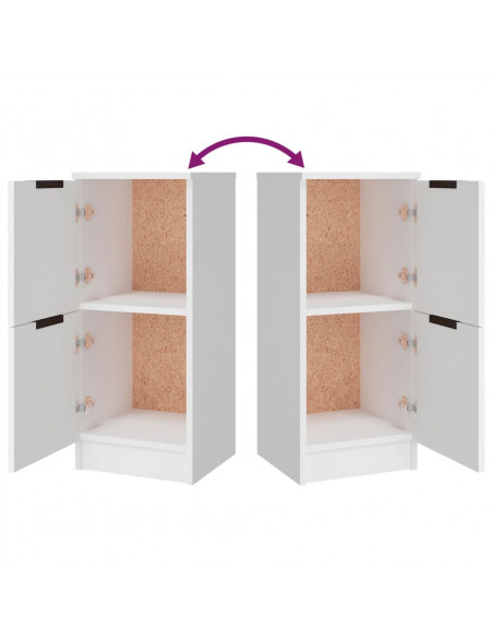 Credenze 3 pz Bianco in Legno Multistrato