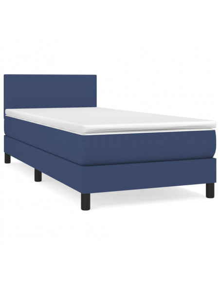 Giroletto a Molle con Materasso Blu 90x190 cm in Tessuto