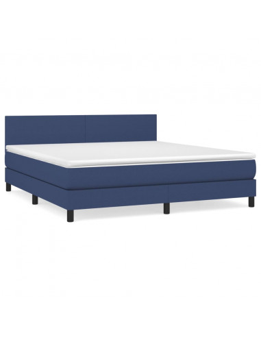 Giroletto a Molle con Materasso Blu 160x200 cm in Tessuto