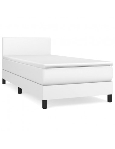 Giroletto a Molle con Materasso Bianco 90x200 cm in Similpelle