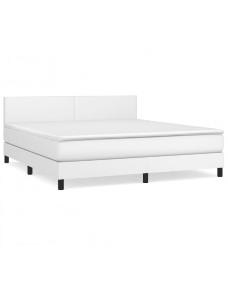 Giroletto a Molle con Materasso Bianco 160x200 cm in Similpelle