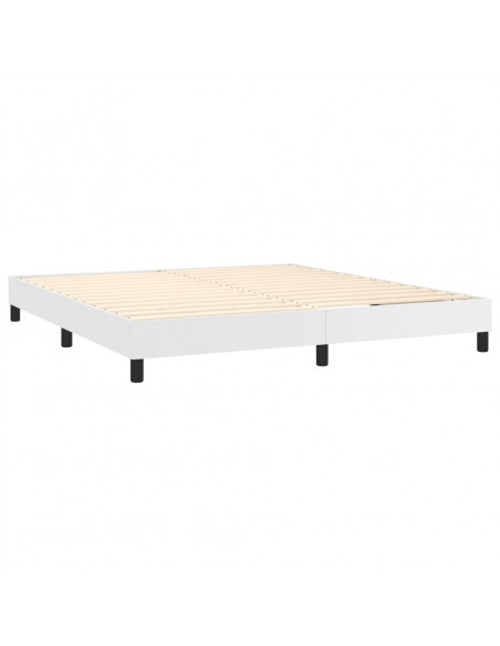 Giroletto a Molle con Materasso Bianco 160x200 cm in Similpelle