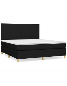 Giroletto a Molle con Materasso Nero 160x200 cm in Tessuto 2