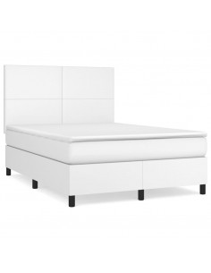 Giroletto a Molle con Materasso Bianco 140x190 cm in Similpelle 2