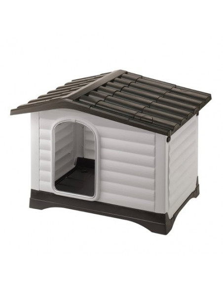 Cuccia esterno Ferplast 87253099 Dog Villa 70 Bianco e Nero Bianco e N