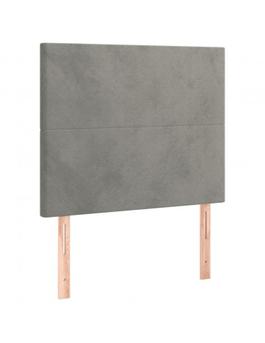 Giroletto con Testiera Grigio Chiaro 80x200 cm in Velluto