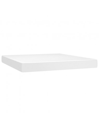 Giroletto a Molle con Materasso Bianco 160x200 cm in Similpelle