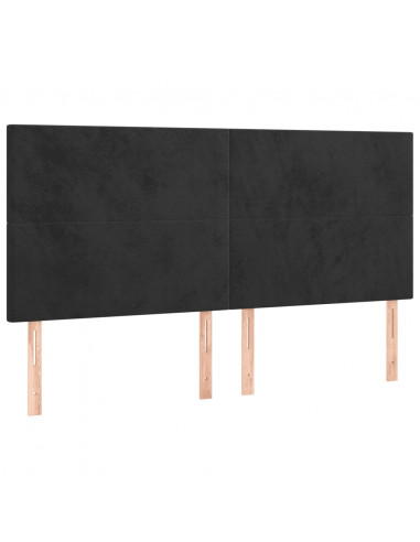 Giroletto a Molle con Materasso Nero 160x200 cm in Velluto