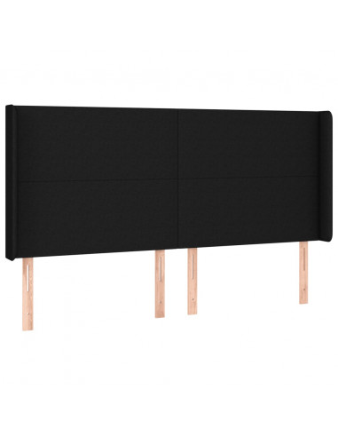 Giroletto a Molle con Materasso Nero 160x200 cm in Tessuto