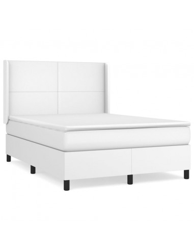 Giroletto a Molle con Materasso Bianco 140x200 cm in Similpelle