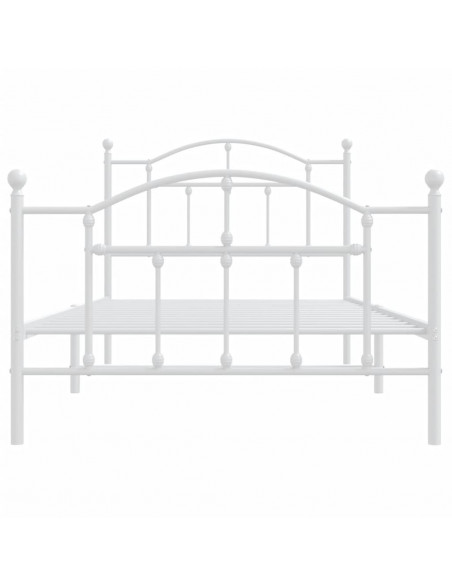 Giroletto con Testiera e Pediera Metallo Bianco 100x190 cm