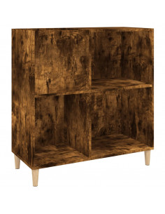 Mobile Porta Dischi Rovere Fumo 84,5x38x89 cm Legno Multistrato 2