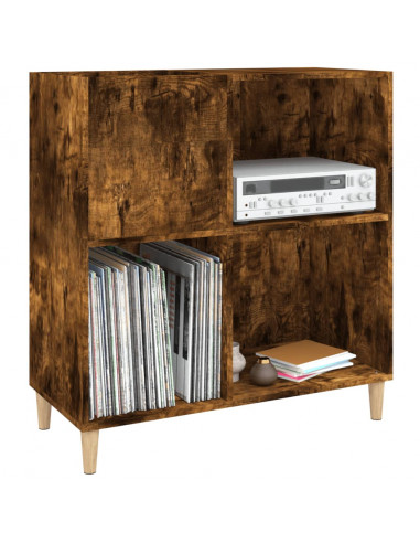 Mobile Porta Dischi Rovere Fumo 84,5x38x89 cm Legno Multistrato