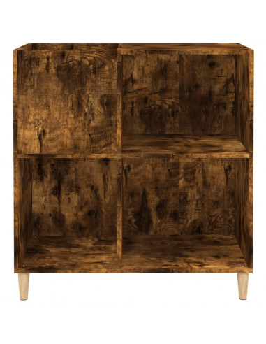 Mobile Porta Dischi Rovere Fumo 84,5x38x89 cm Legno Multistrato
