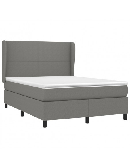 Giroletto a Molle con Materasso Grigio Scuro 140x200cm Tessuto