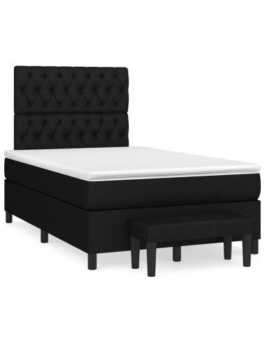 Giroletto a Molle con Materasso Nero 120x200 cm in Tessuto