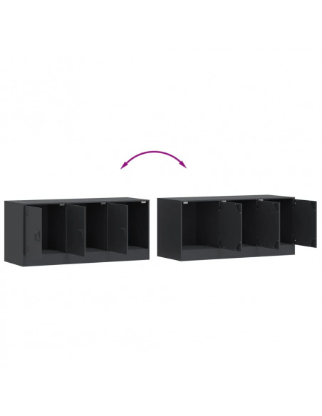 Mobile Porta TV Antracite 99x39x44 cm in Acciaio