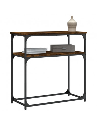 Tavolino Consolle Rovere Fumo 75x35,5x75cm in Legno Multistrato