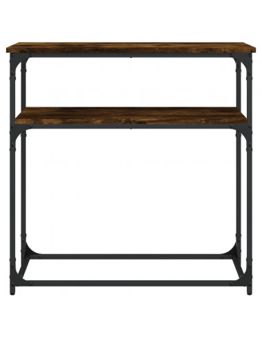 Tavolino Consolle Rovere Fumo 75x35,5x75cm in Legno Multistrato