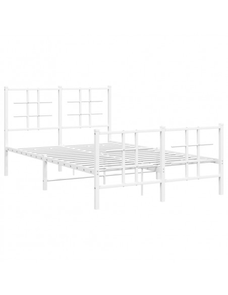 Giroletto con Testiera e Pediera Metallo Bianco 120x190 cm