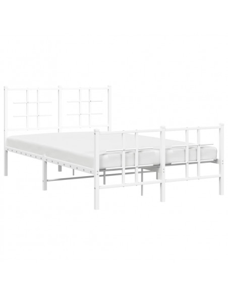 Giroletto con Testiera e Pediera Metallo Bianco 120x190 cm