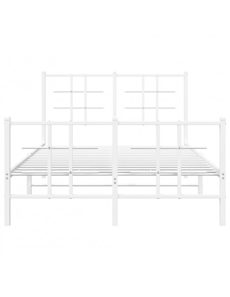 Giroletto con Testiera e Pediera Metallo Bianco 120x190 cm
