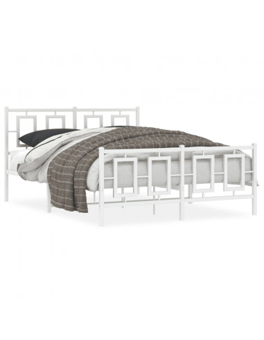 Giroletto con Testiera e Pediera Metallo Bianco 140x200 cm