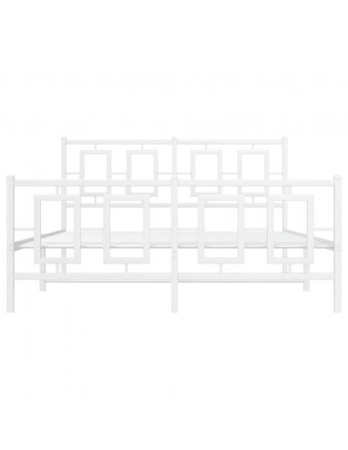 Giroletto con Testiera e Pediera Metallo Bianco 140x200 cm