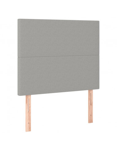 Giroletto con Testiera Grigio Chiaro 80x200 cm in Tessuto