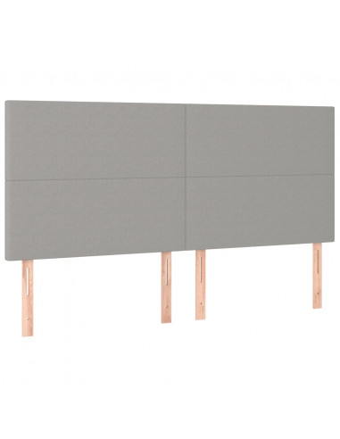 Giroletto con Testiera Grigio Chiaro 160x200 cm in Tessuto