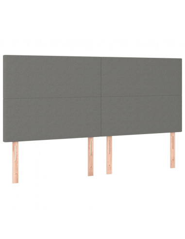 Giroletto con Testiera Grigio Scuro 160x200 cm in Tessuto