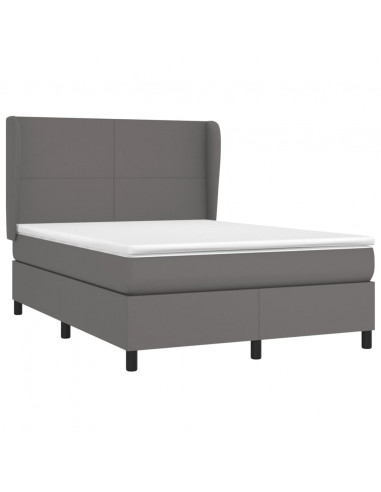 Giroletto a Molle con Materasso Grigio 140x200 cm in Similpelle