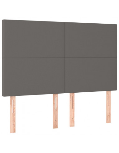 Giroletto a Molle con Materasso Grigio 140x200 cm in Similpelle