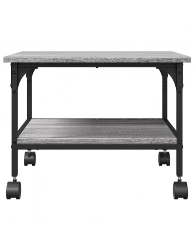 Supporto Stampante 2 Piani Grigio Sonoma 50x40x38cm Multistrato