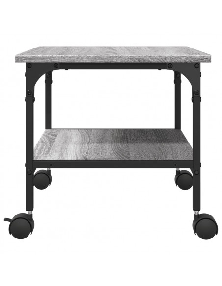 Supporto Stampante 2 Piani Grigio Sonoma 50x40x38cm Multistrato