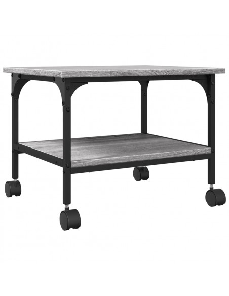 Supporto Stampante 2 Piani Grigio Sonoma 50x40x38cm Multistrato