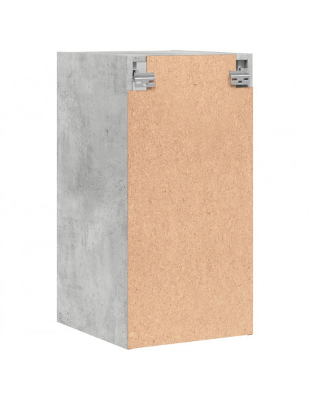 Mobile a Muro con Ante in Vetro Grigio Cemento 35x37x68,5 cm
